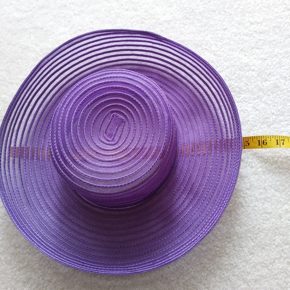 🦋🦋 Vintage purple sun hat beach hat garden party - Picture 7 of 8